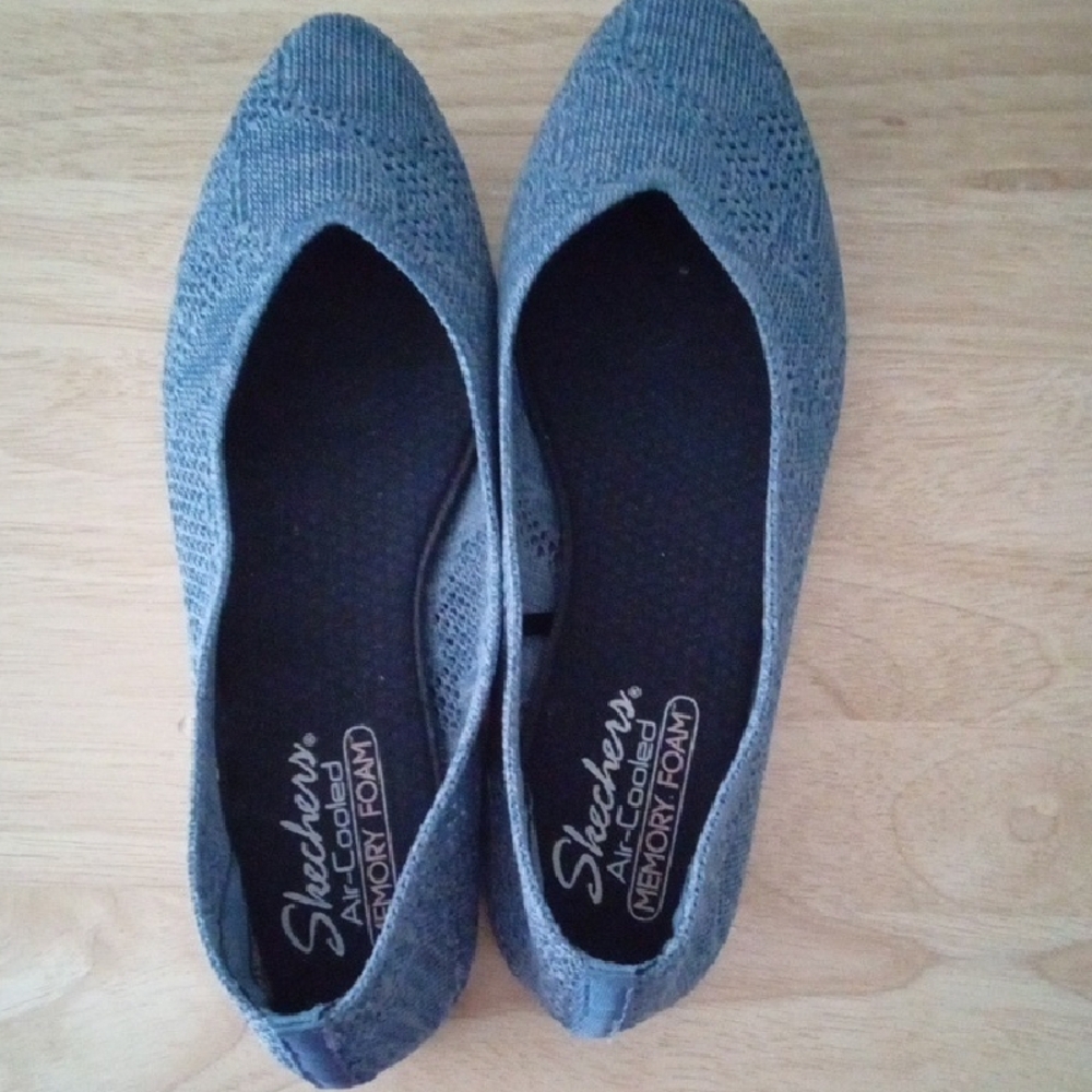 Skechers Gray Knit Ballet Flats - Picture 3 of 5